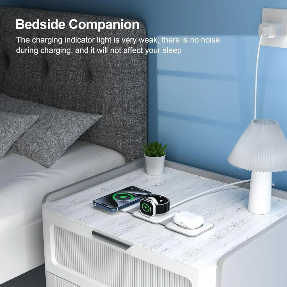 3 in 1 Portable Magnetic Wireless Charger Apple Charging Station Watch IPhone